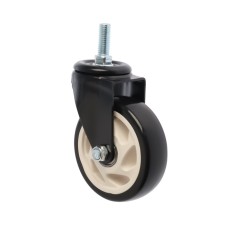 Wheel furniture tundra, d = 100 mm, rotary, with a foot 12x30 mm, without a brake, black