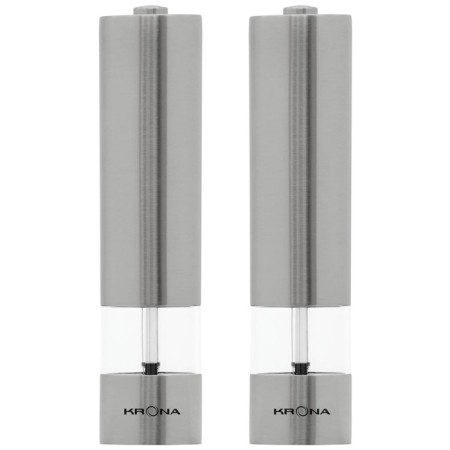 Electric Mill Krona Salz Pfeffer Inox, metal, from batteries, silver