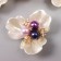 Decor for creativity plastic "White violet" mother of pearl, pearls 3.8x3.5x1.2 cm