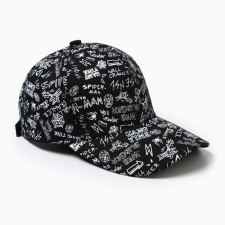 Menku cap with inscriptions, black color, rr 58