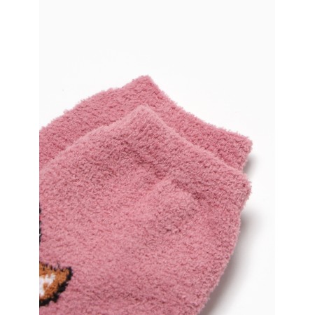 Women's socks "Fox with a Christmas tree" NZHMP2242-07-02, Color Pink Rr. 36-40-1