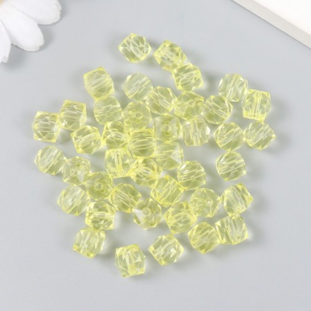 Plastic beads "Crystal multi-graphic. Pale yellow" Transparent set of 20 g 1x1x1 cm-1
