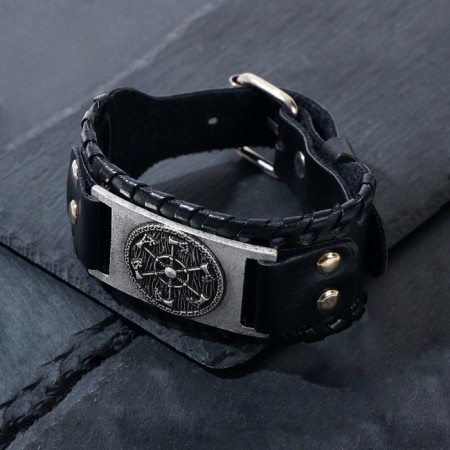 Kolovrat Bracelet, Circle, black color with black silver, 25 cm-2