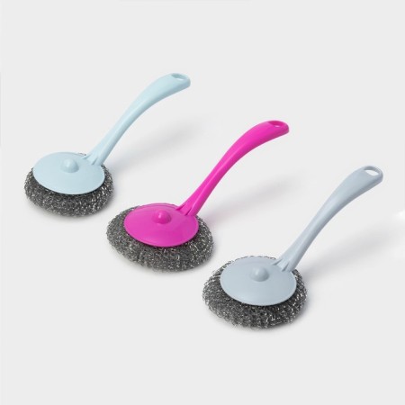 Washing sponge with the handle of the Bublik share, metal, 15 g, color mix-4