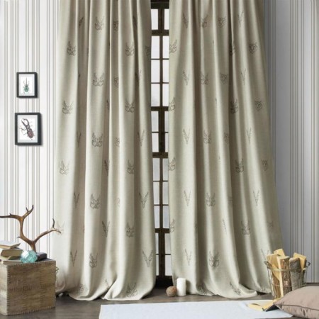 Set of curtains "Luka", size 2x145x270 cm, beige color