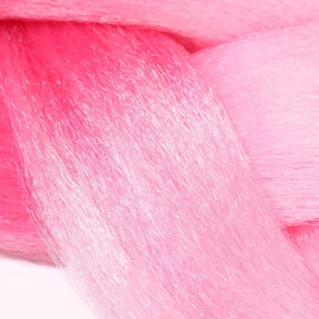 Zumba Kanecalon is two-tone, corrugated, 60 cm, 100 g, raspberry/light pink color-2
