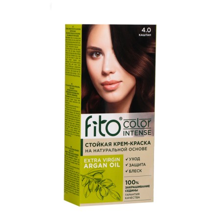 Persistent Cream for Hair Cream Fito Color Intense Ton 4.0 Chesttan, 115 ml