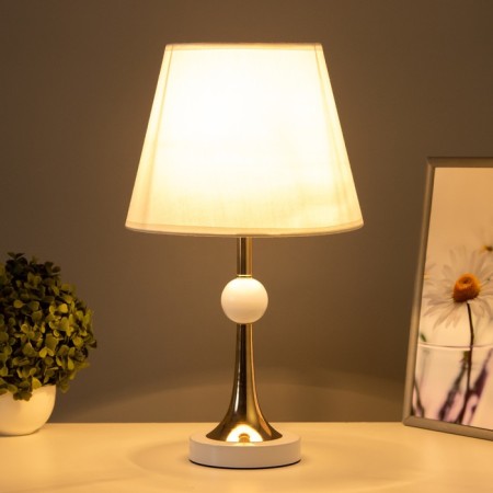 Glafira table lamp E27 40W white-gold 25x25x43 cm-1