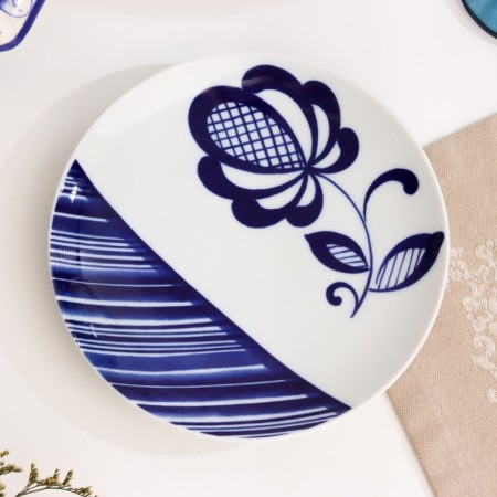 Plate "Romance Flower", D-175mm, Neo Gzhel