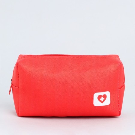 Patch of artificial leather "heart", 14*10*5 cm, red color-2