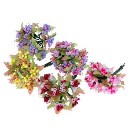 Decor for creativity "Sharged berries" (set-bouquet of 10 flowers) 8.5 cm d = 2 cm mix-1