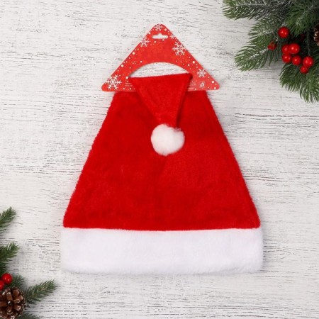 New Year's cap "Pushstik" 28x40 cm, red-2