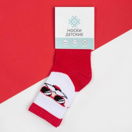 New Year's socks KAFTAN "Cool Santa" pr 16-18, red-2