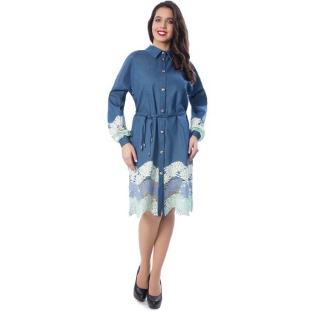 Dress shirt female wisell, size 44, blue color, green-1