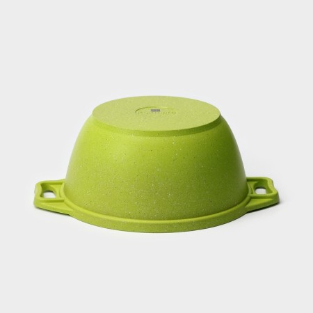 Trendy Style, 2 liter pan, glass cover, anti -stick coating, green color-3