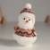 Souvenir Textile "Snowman in a knitted brown fur coat" 7.5x7.5x13 cm