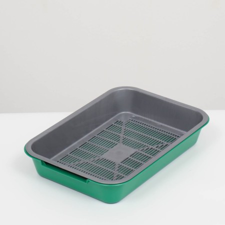 Medium toilet with a mesh of 36 x 26 x 6.5 cm, gray/green