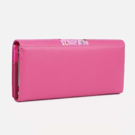 Women's wallet on magnets, pink color-1