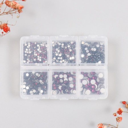 Decor for creativity Glass "Rhinestones. Dark violet" d = 2-4.8 mm nr 1188 pcs 6x8x1.5 cm-4