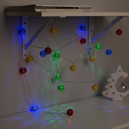 Garland “thread” 4 m with nozzles “ball with a pattern”, ip20, transparent thread, 20 LED, glow of multi, 8 modes, 220 V-2