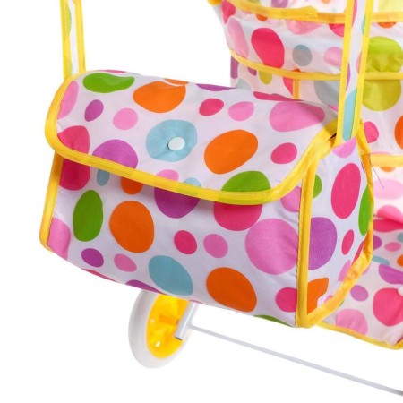 The stroller is universal for dolls, with a bag, with a basket, a metal frame-5