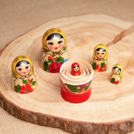 Matryoshka "Khokhloma", 5 puppet, higher category-3