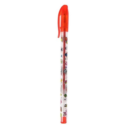 A set of gel pens, 12 colors, metallic, a body with a pattern, in a blister on a button-11