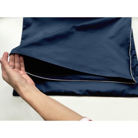 Pillowcase satin luxe, size 70x70 cm, dark blue color-1