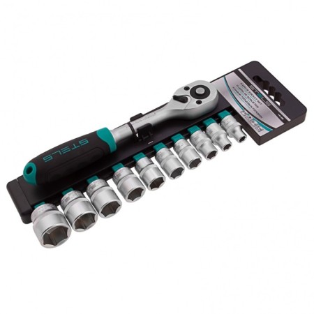 Set of end heads Stels 14126, 3/8 ", CRV, 7 - 22 mm, with rattle, 11 pcs.-6