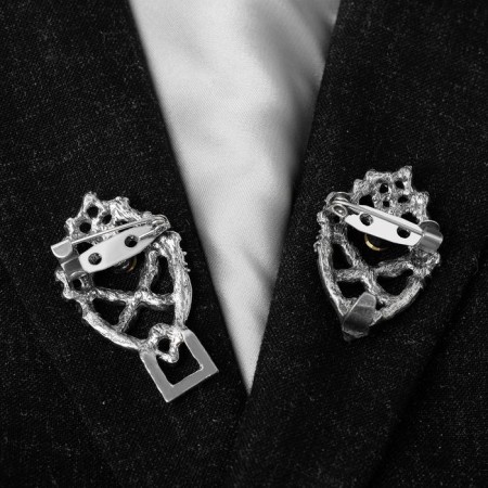 Cardigan clamp "Eclips", gray color in black silver-4