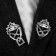 Cardigan clamp "Eclips", gray color in black silver