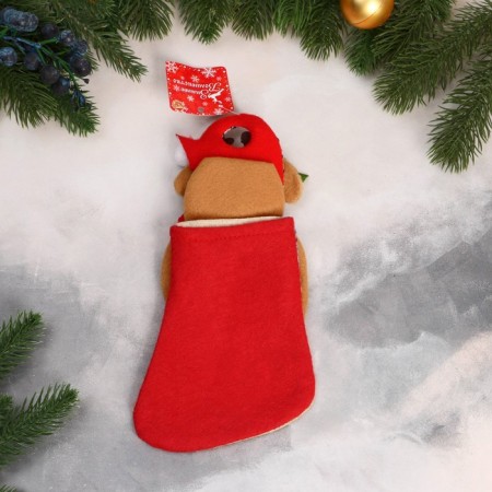 A toe for gifts "moose with a berry" 11x26 cm, brown-2