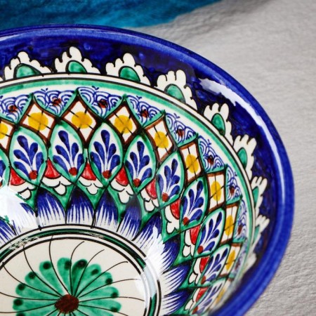 Rishtan ceramics "Patterns", 18 cm, big, mix-7