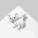 Brooch "Kitten", white color in gold