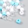 Plastic beads "Crystal polyhedron. Blue, white, transparent" set 30 g 1x1x1 cm
