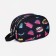 Road cosmetic bag on a zipper, with a handle, black color