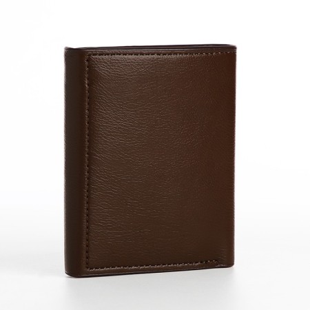 Male purse on a magnet, department for bills, for maps, for coins, brown color-1