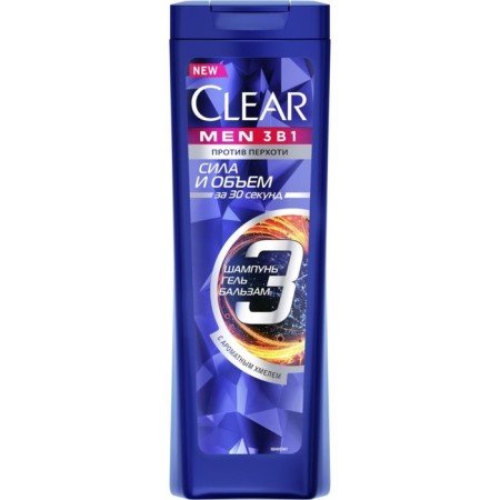 Shampoo, gel and balm Clear Men “Volume and Strength”, 400 ml