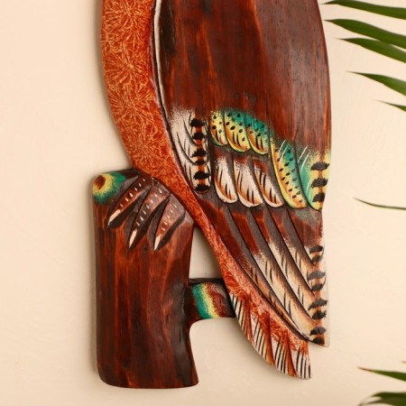 Wall panel "owl on a branch" 48x20x2.5 cm-2