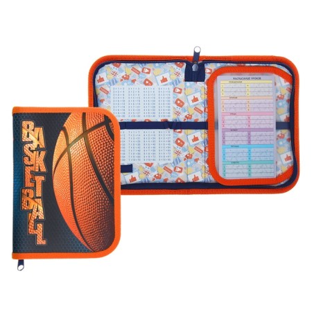 Penal 1 section 130 x 190 mm, hinged bar, Hatber "Basketball", black/orange (volumetric 3D risun) NPN_46066