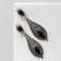 Clips "drop" wavy, black color in black silver