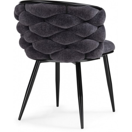 Stew on a metal frame Rendi Metal/fabric, black/gray 64x70x77 cm-3