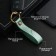 Leather keychain for a car key, strap, genuine leather, light green, heel