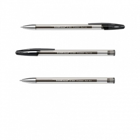Gel pen Erichkrause, R-301 Classic Gel Stick, node 0.5mm, black ink, letter line 600 meters-2