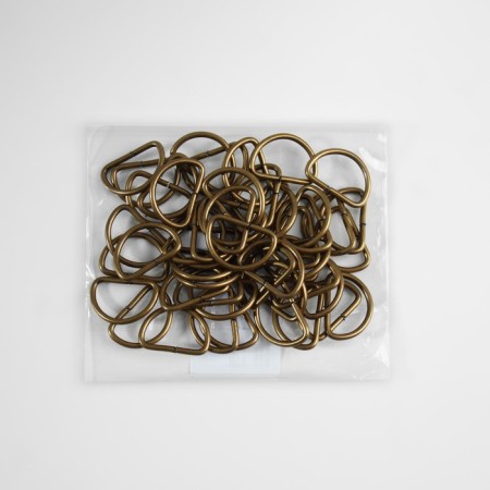 Semi -ring for bags, d = 20 mm, thickness - 2 mm, antique color-2