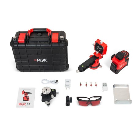 Laser level RGK PR-3R, 20 m, 360 °, 3 rays, 515 HM, 1/4 ", 5/8"-2