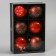 Set of balls plastic D-7.5 cm, 6 pcs "Frosty placket" ornament, brown