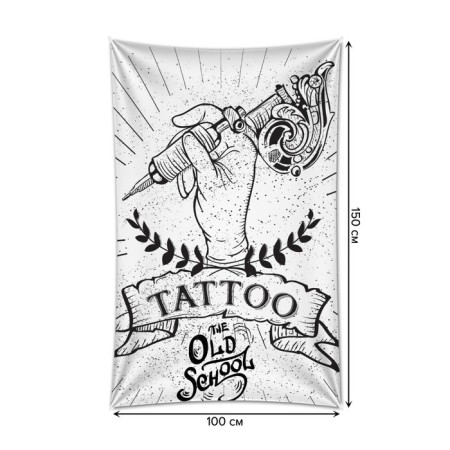 Decorative panel with photo printing "Old school of tattoos", vertical, size 100x150 cm-1
