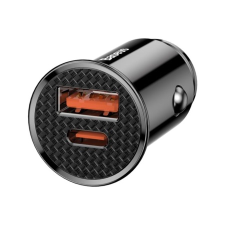 Car charger Baseus, USB, Type-C, 5 A, QC 3.0, black-4