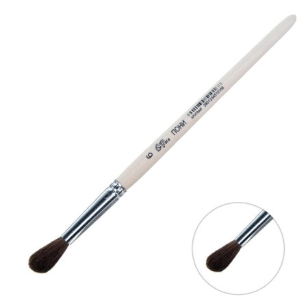 Round Brush No. 6 (clip diameter 6 mm; hair length 22 mm), wooden pen, calligrata-3